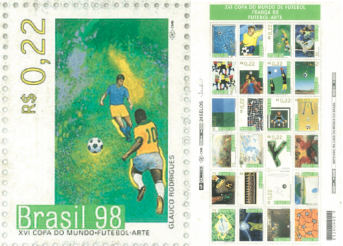 A Copa do Mundo transformada em arte: veja a coleção de selos que celebrou o futebol brasileiro em 1998